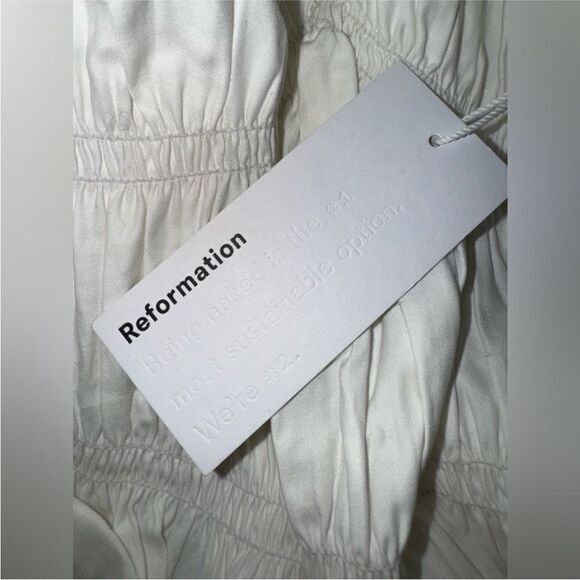 Reformation NWT Fern Ruched Top in White Size Medium MSRP $148 - Picture 11 of 11